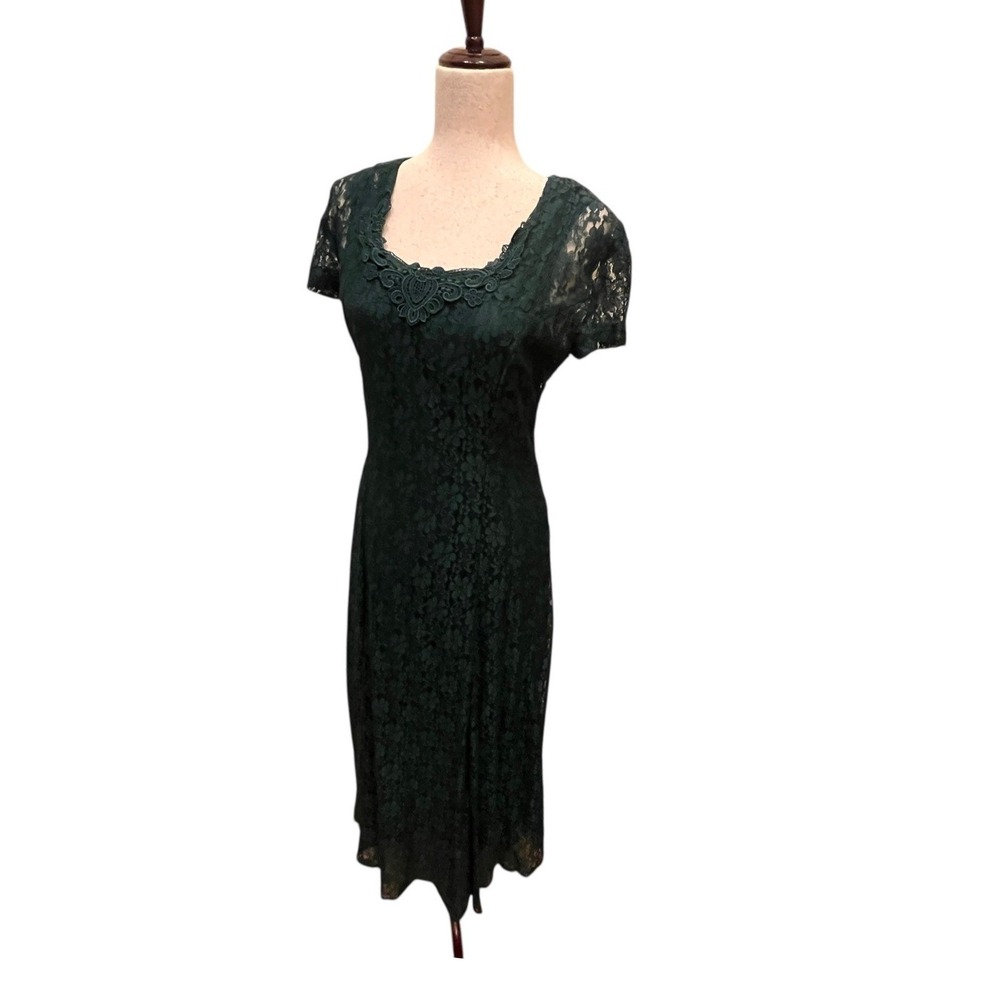 VTG Fredericks of Hollywood Green Lace Dress Corset 11 Fairy Grunge Whimsigoth - Picture 16 of 16